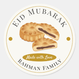 Modern Maamoul Date Cookies Islamic Eid Mubarak Classic Round Sticker