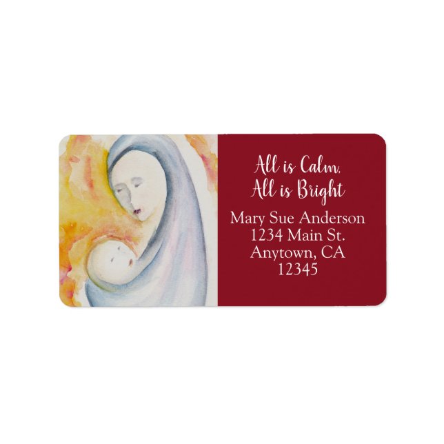 Modern Madonna and Child Return Address Label (Front)