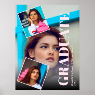 Modern Magazine 3 Photos Graduation Poster