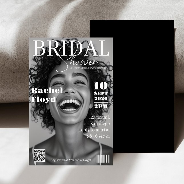 Modern Magazine Cover Bridal Shower Invitation (Creator Uploaded)