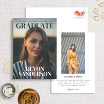 Modern Magazine Cover Graduation Announcement