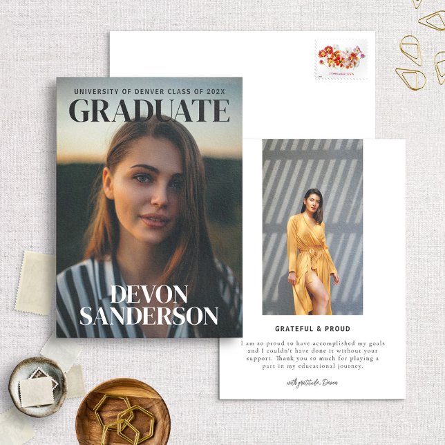 Modern Magazine Cover Graduation Announcement (Creator Uploaded)