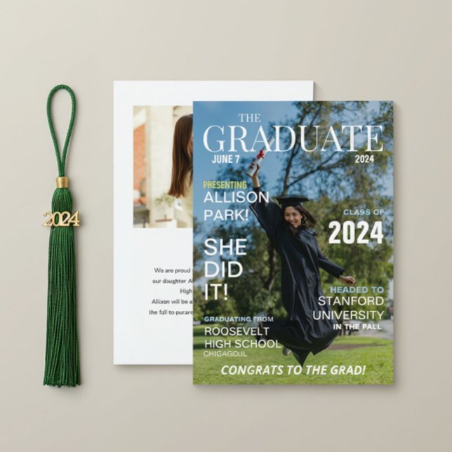 Modern Magazine Photo Graduation  Announcement (Creator Uploaded)