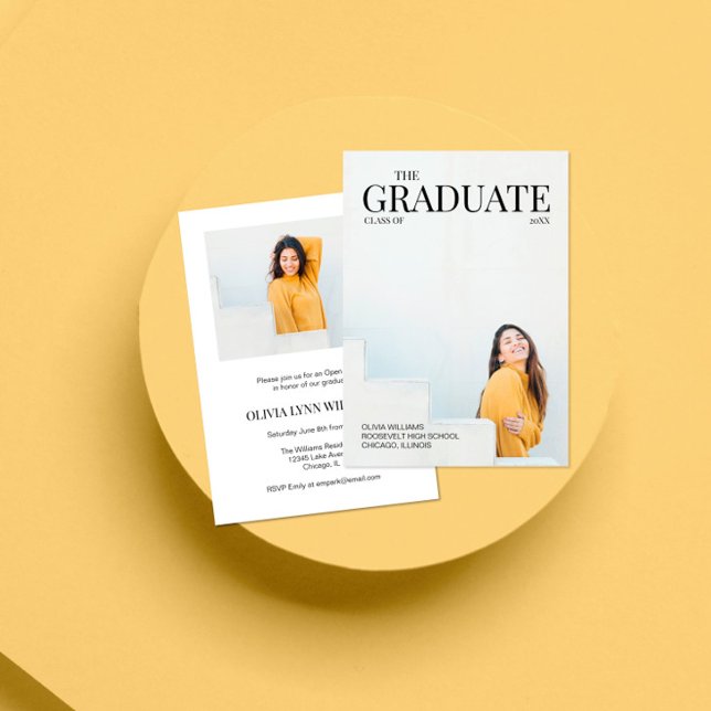 Modern Magazine Photo Graduation Invitation (Creator Uploaded)