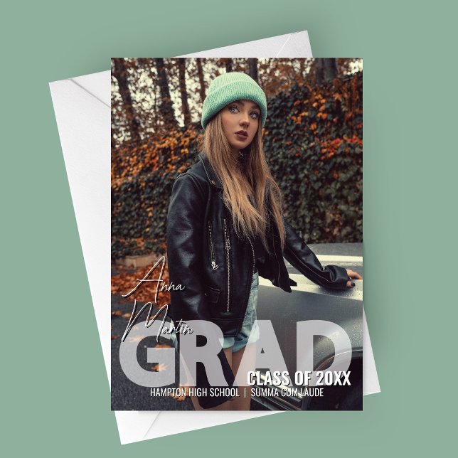 Modern Magazine Styled Graduation Announcement (Modern Magazine Styled Graduation Announcement Card)