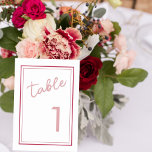 Modern Magenta and Rose Wedding Table Number<br><div class="desc">This modern magenta and rose coloured table number card is beautifully simple yet elegant, and perfect any time of year. Prop on a small easel or in a clear frame so the viva magenta backside pops. Use the simple template to enter your table numbers one at a time, and add...</div>