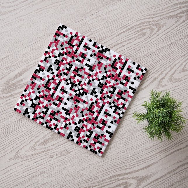 Modern Magenta Black Grey Geometric Tile (Creator Uploaded)