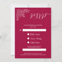 Modern Magenta Floral Islamic QR Code RSVP Card