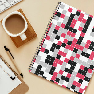 Modern Magenta Geometric Pattern Notebook