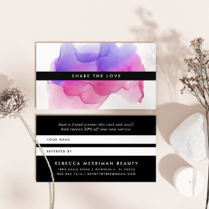 Modern Magenta Watercolor Blot   Referral Card