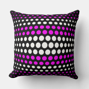 Modern Magenta & White Polka Dots Pattern Cushion