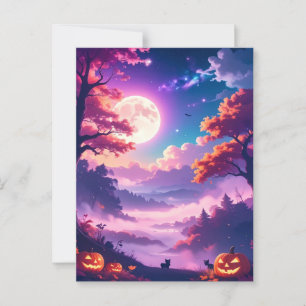 Modern magical Halloween Postcard