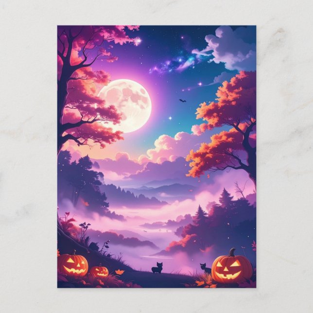 Modern magical Halloween Postcard (Front)