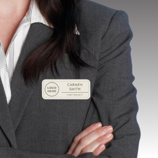 Modern Magnetic Company Logo Employee Name Tag