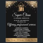 Modern Maid Cleaning House Sparkling Gold Glitter Flyer<br><div class="desc">Modern Maid Cleaning House Sparkling Rose Gold Glitter Flyer</div>