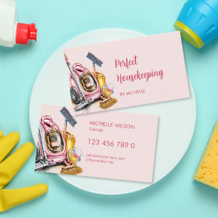 Modern Maid Cleaning Housekeeping Services Business Card