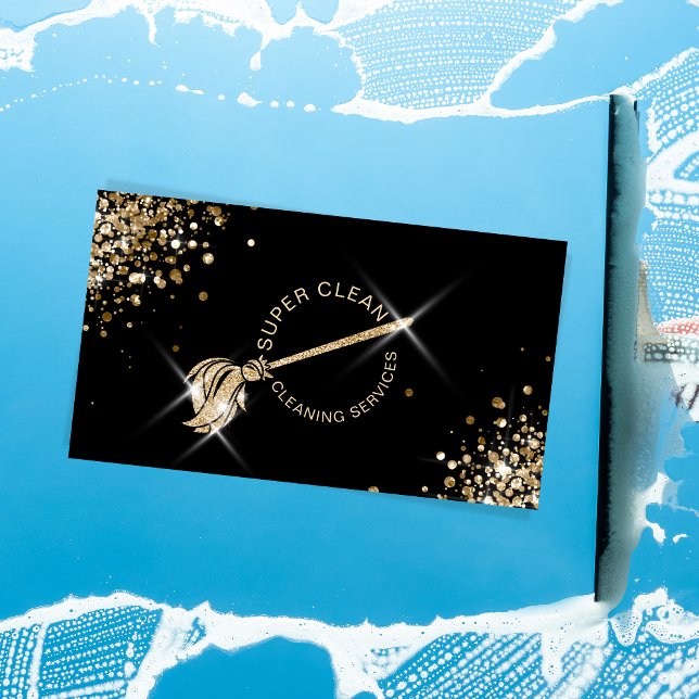 Modern Maid Cleaning Housekeeping Services Sparkle Business Card (Creator Uploaded)