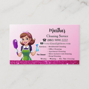 Modern Maid House Cleaning housekeeping Service Business Card