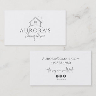 Modern Maid & House Cleaning Service Business Card