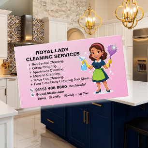 Modern Maid House Cleaning Service Business Card