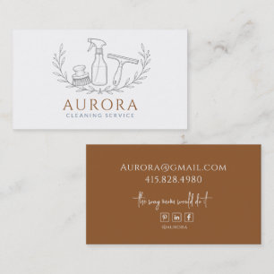 Modern Maid & House Cleaning Service Business Card