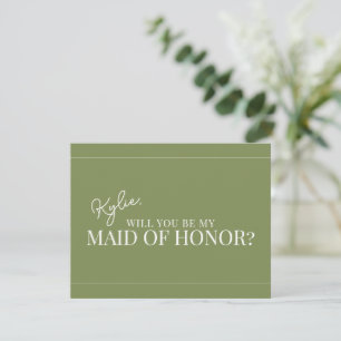 Modern Maid of Honor Proposal Card