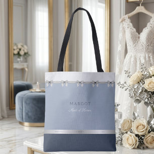 Modern Maid of Honour   Luxury Dusty Blue Wedding Tote Bag