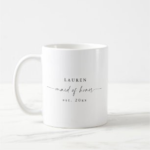 Modern Maid Of Honour Mug Wedding Party Gift