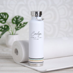 Modern Maid of Honour Personalised Water Bottle