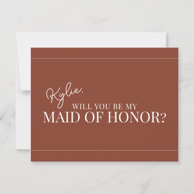 Modern Maid of Honour Proposal Card (Front)