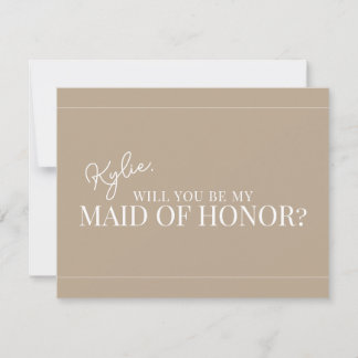 Modern Maid of Honour Proposal Card