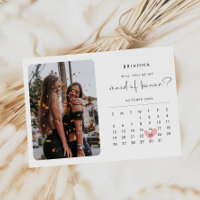 Modern Maid of Honour Proposal Photo Calendar
