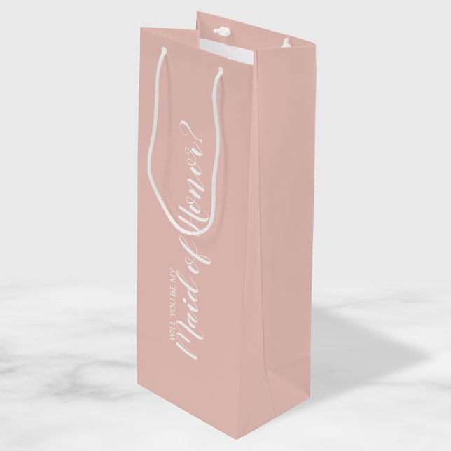 Modern Maid of Honour Proposal Wine Gift Bag (Creator Uploaded)