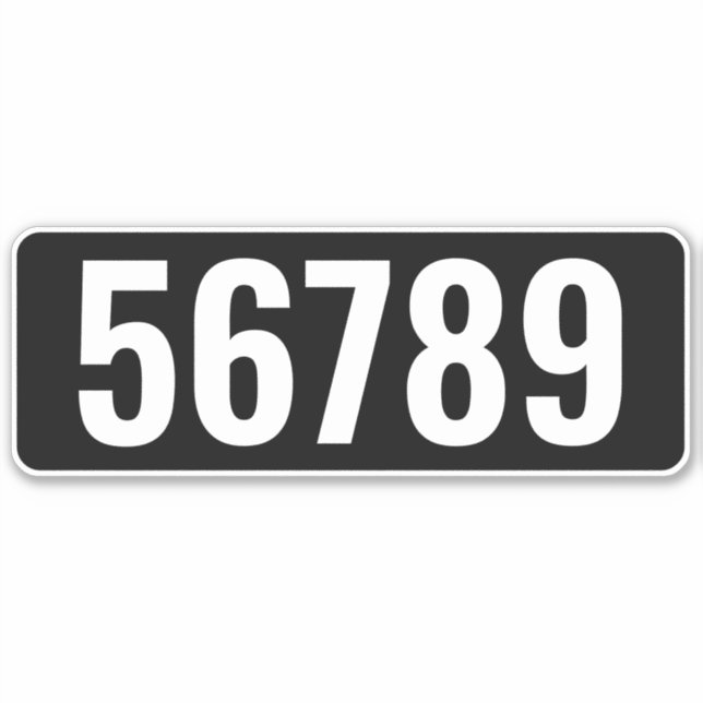 Modern mailbox house number template vinyl sticker (Front)