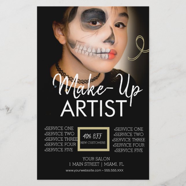 Modern Make-Up Artist Body Art Face Painting Flyer (Front)