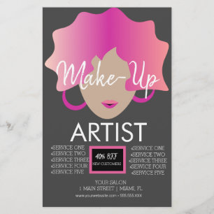 Modern Make-Up Artist Pink Flyer