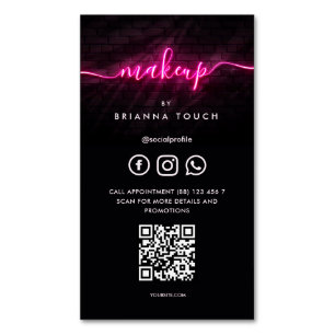 Modern Makeup Artist Beauty Salon Appointment Magnetic Business Card