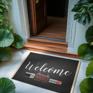 Modern Makeup Artist Beauty Salon Lipstick Welcome Doormat