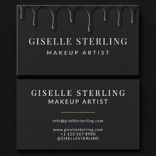 Modern Makeup Artist Black Business Card