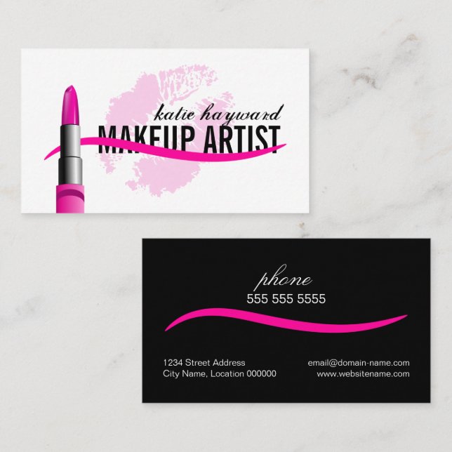 Modern Makeup Artist Business Card (Front/Back)