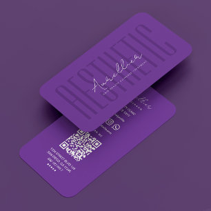 Modern Makeup Artist Cosmetologist Royal Purple Business Card