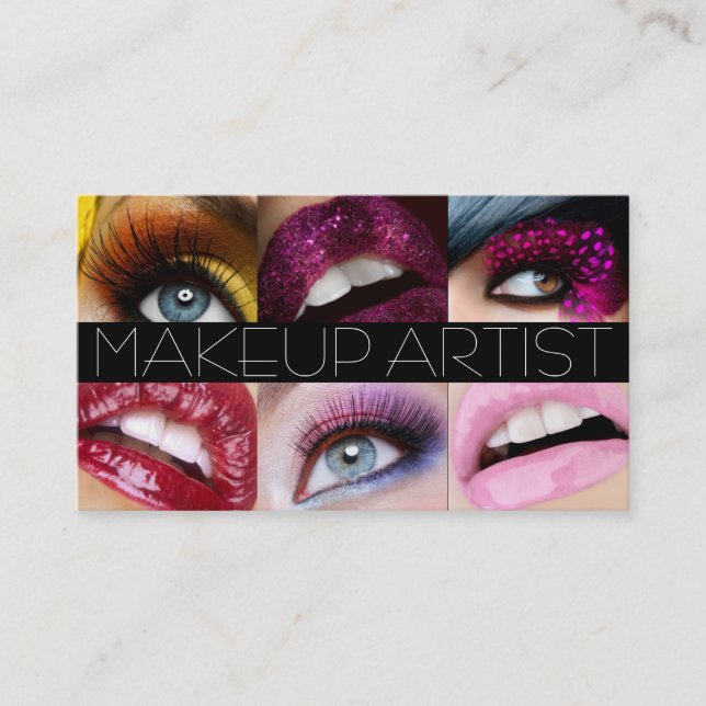 Modern MakeUp Artist Cosmetology Salon Beauty Business Card (Front)