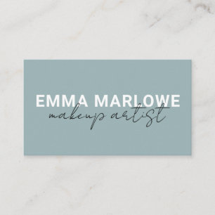 Modern Makeup Artist Dusty Blue Green Business Card