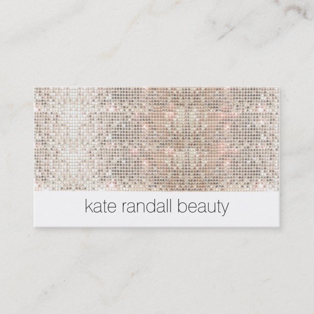Modern Makeup Artist FAUX Sparkly Sequins Business Card (Front)