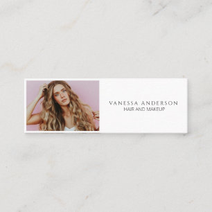 Modern Makeup Artist Hair Stylist Photo Mini Business Card