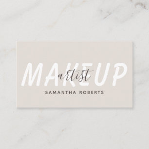 Modern makeup artist light tan business card