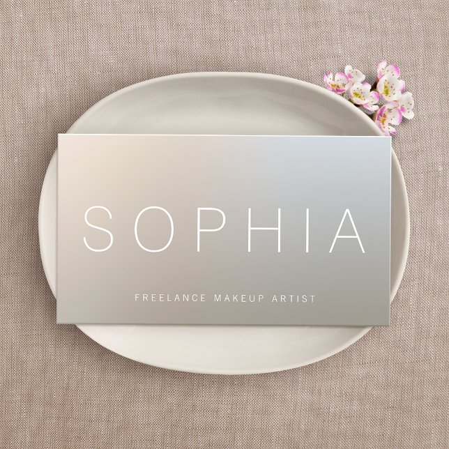 Modern Makeup Artist Luminous Silver Business Card (Creator Uploaded)