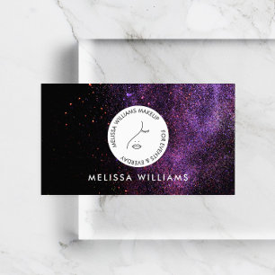 Modern Makeup Artist Minimalist Circle Face Logo Business Card