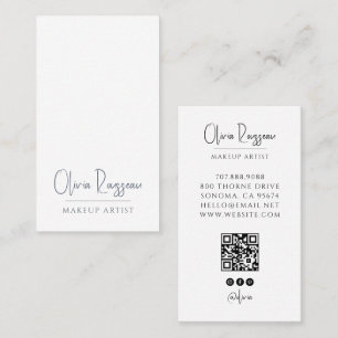 Modern Makeup Artist Photo QR Code Social Media Business Card