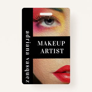 Modern Makeup Artist QR Code  Professional Stylist ID Badge